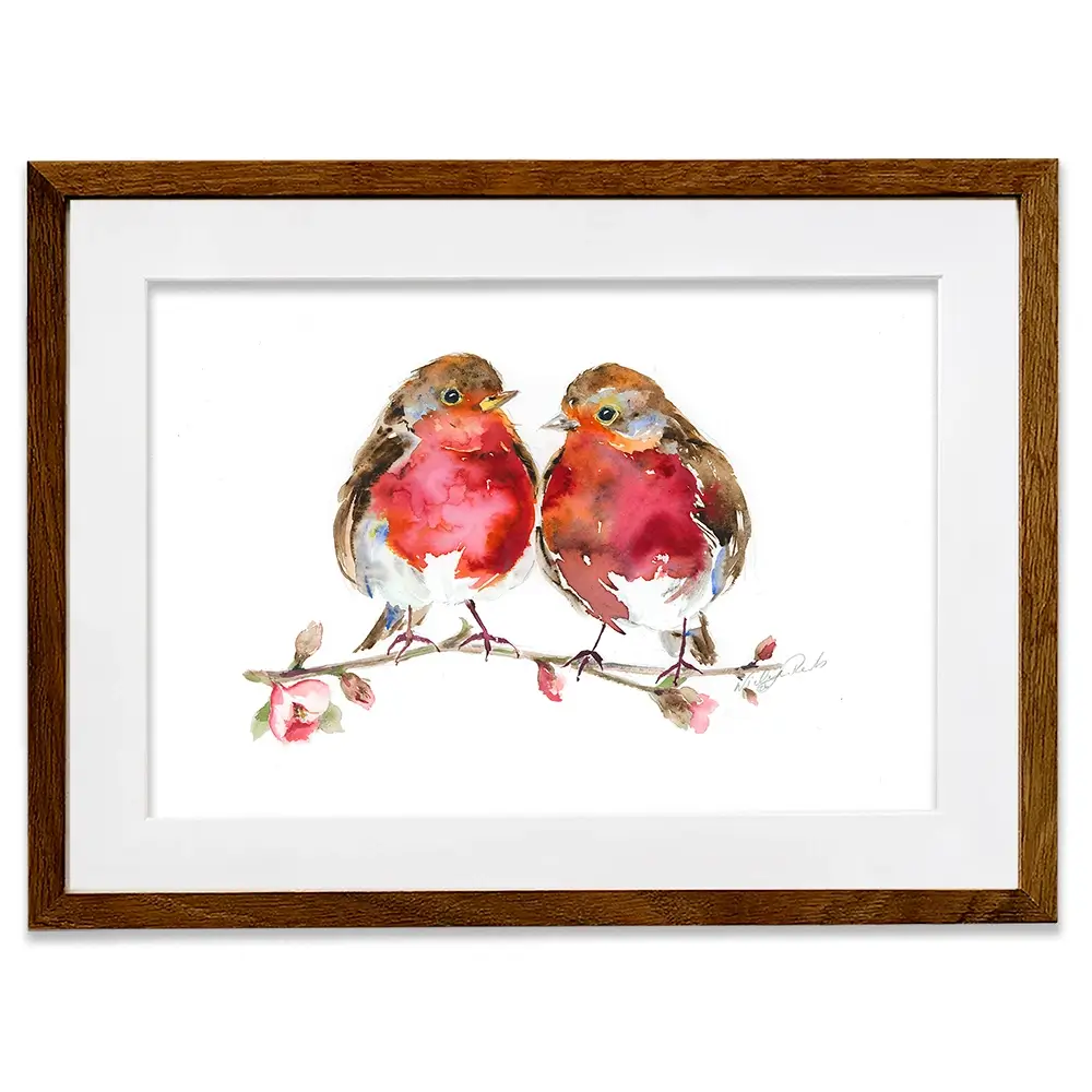 Two Robins Framed Art Print Two Robins Framed Art Print wall art product Nicola Jane Rowles