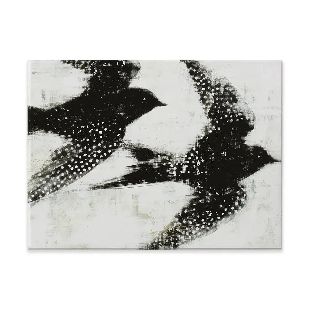 Two Songbirds In Flight Canvas Print Two Songbirds In Flight Canvas Print wall art product Chromatic Storm Studio