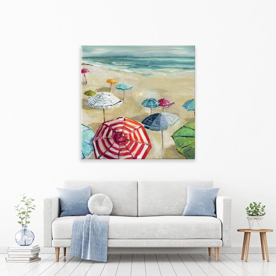 Umbrella Beach 2 Canvas Print wall art product Carol Robinson