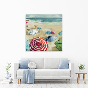 Umbrella Beach 2 Canvas Print wall art product Carol Robinson