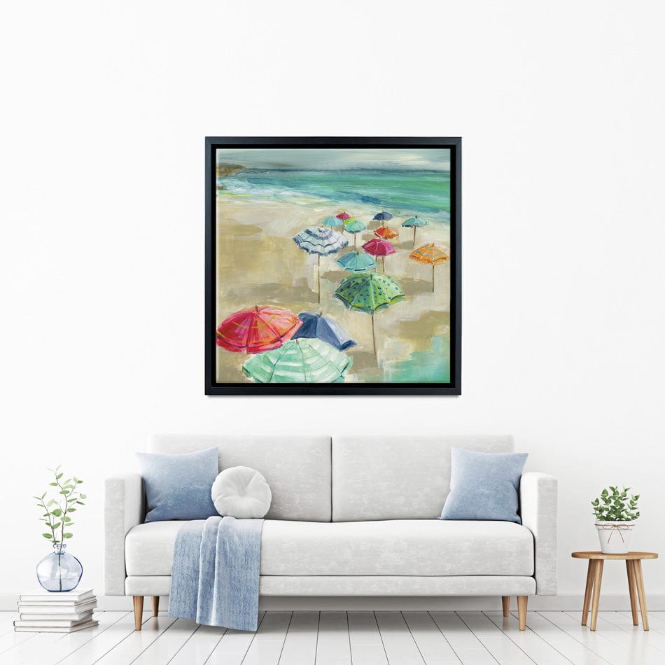 Umbrella Beach Canvas Print wall art product Carol Robinson