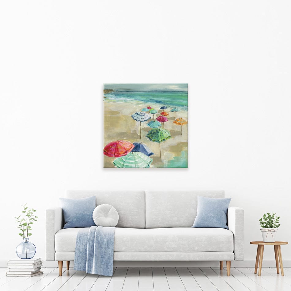 Umbrella Beach Canvas Print wall art product Carol Robinson