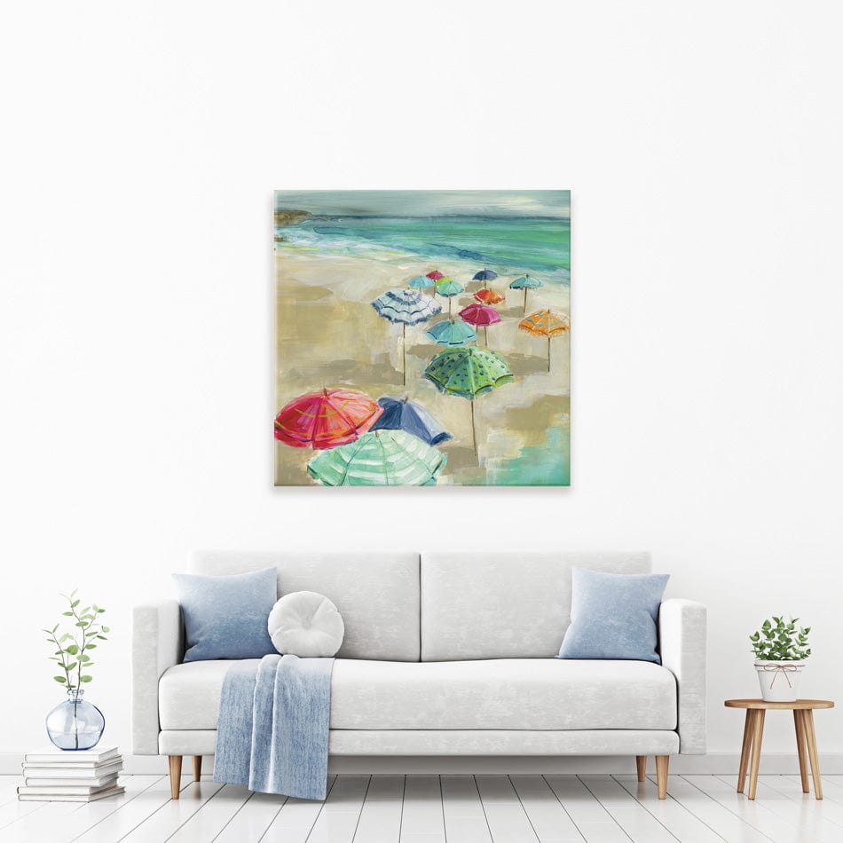 Umbrella Beach Canvas Print wall art product Carol Robinson