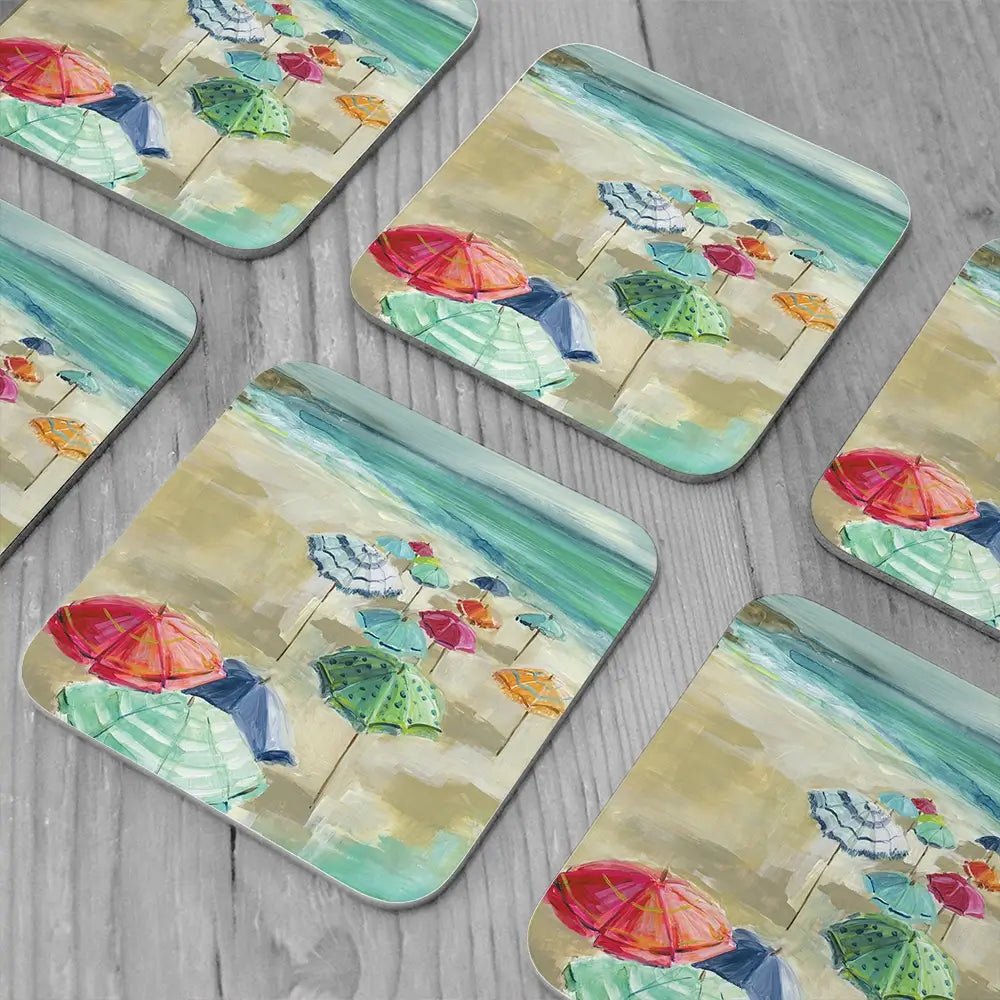 Umbrella Beach Coaster Set Umbrella Beach Coaster Set wall art product Carol Robinson