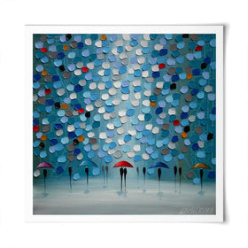 Umbrella Parade Square Art Print Umbrella Parade Square Art Print wall art product Ekaterina Ermilkina