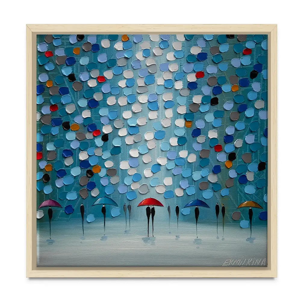 Umbrella Parade Square Canvas Print Umbrella Parade Square Canvas Print wall art product Ekaterina Ermilkina