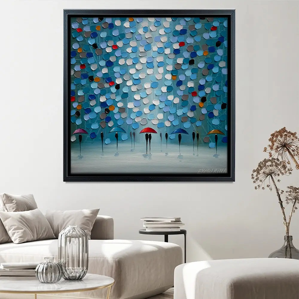 Umbrella Parade Square Canvas Print Umbrella Parade Square Canvas Print wall art product Ekaterina Ermilkina