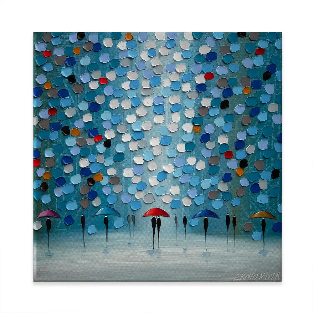 Umbrella Parade Square Canvas Print Umbrella Parade Square Canvas Print wall art product Ekaterina Ermilkina