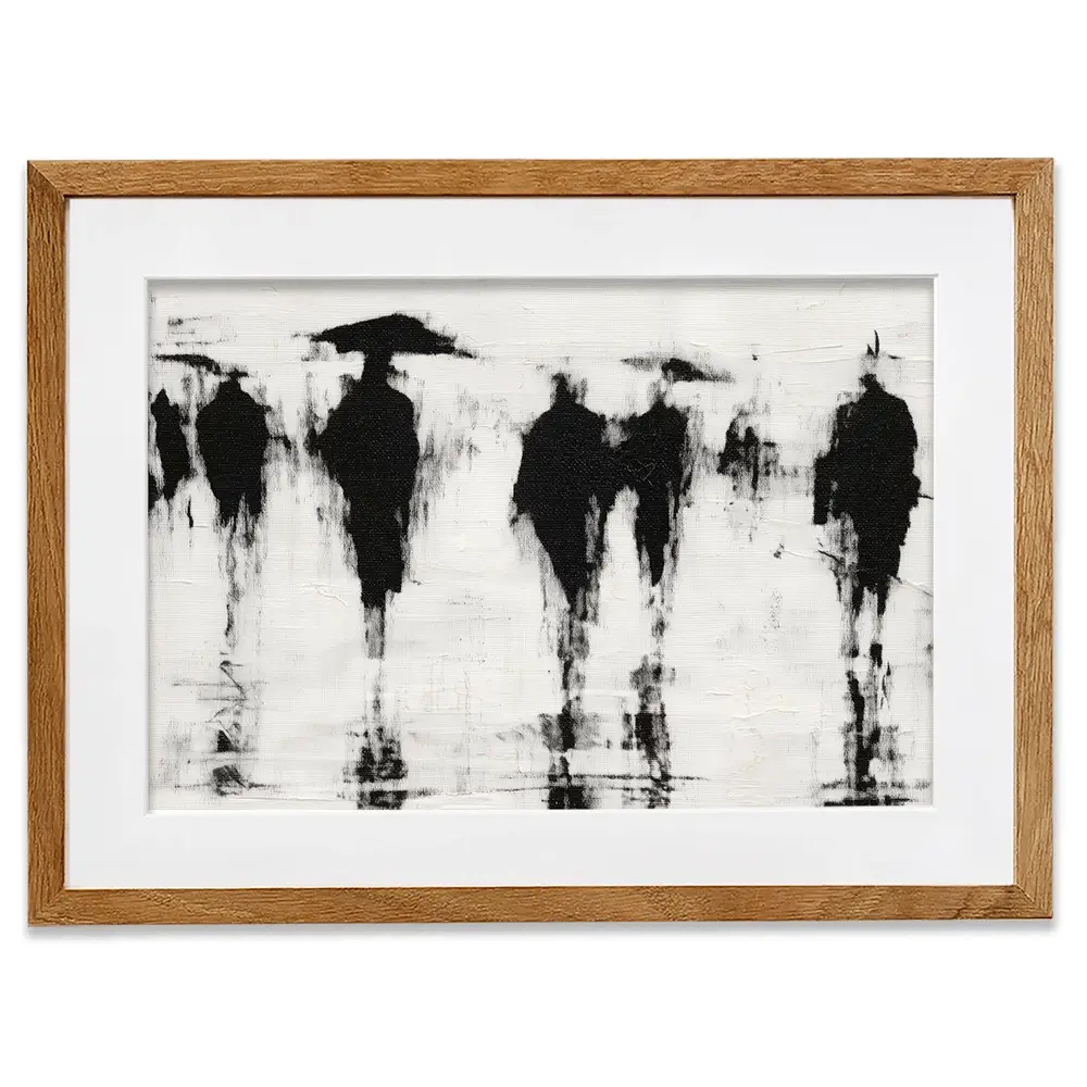 Umbrella Silhouettes Framed Art Print Umbrella Silhouettes Framed Art Print wall art product Chromatic Storm Studio