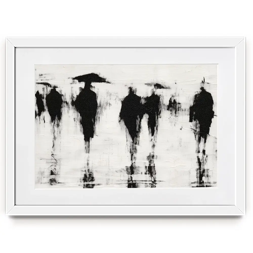 Umbrella Silhouettes Framed Art Print Umbrella Silhouettes Framed Art Print wall art product Chromatic Storm Studio