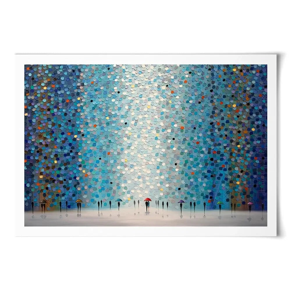 Umbrellas At Night Art Print Umbrellas At Night Art Print| Umbrellas At Night Artwork| Umbrella Art wall art product Ekaterina Ermilkina