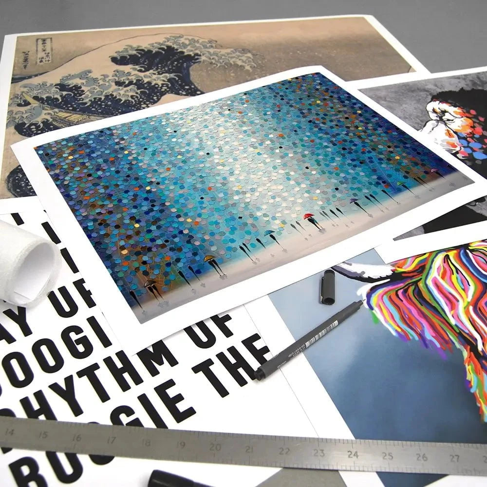 Umbrellas At Night Art Print Umbrellas At Night Art Print| Umbrellas At Night Artwork| Umbrella Art wall art product Ekaterina Ermilkina