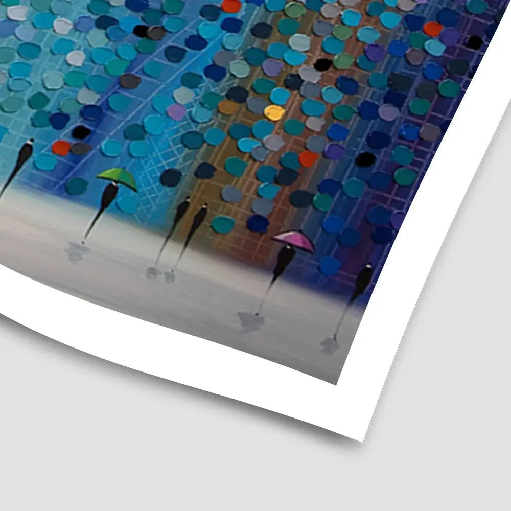 Umbrellas At Night Art Print Umbrellas At Night Art Print| Umbrellas At Night Artwork| Umbrella Art wall art product Ekaterina Ermilkina