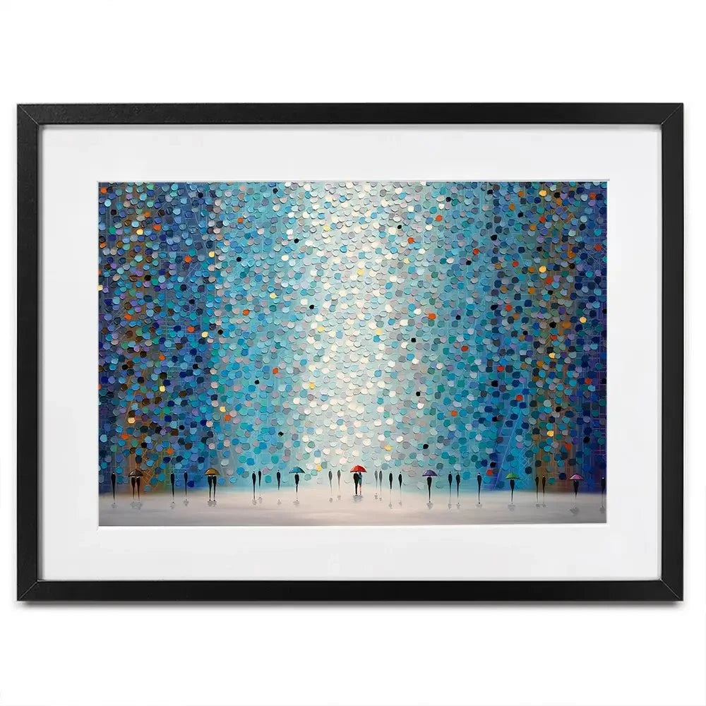 Umbrellas At Night Framed Art Print Umbrellas At Night Framed Art Print wall art product Ekaterina Ermilkina