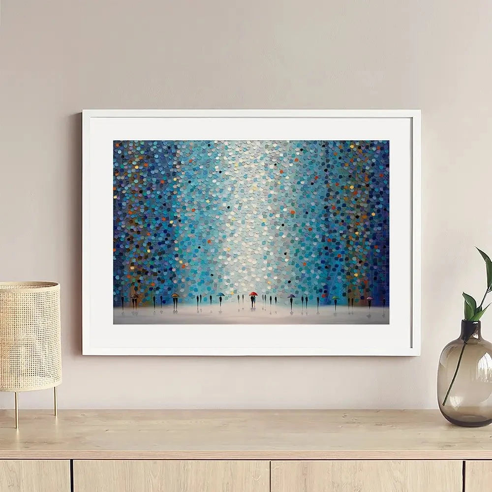 Umbrellas At Night Framed Art Print Umbrellas At Night Framed Art Print wall art product Ekaterina Ermilkina