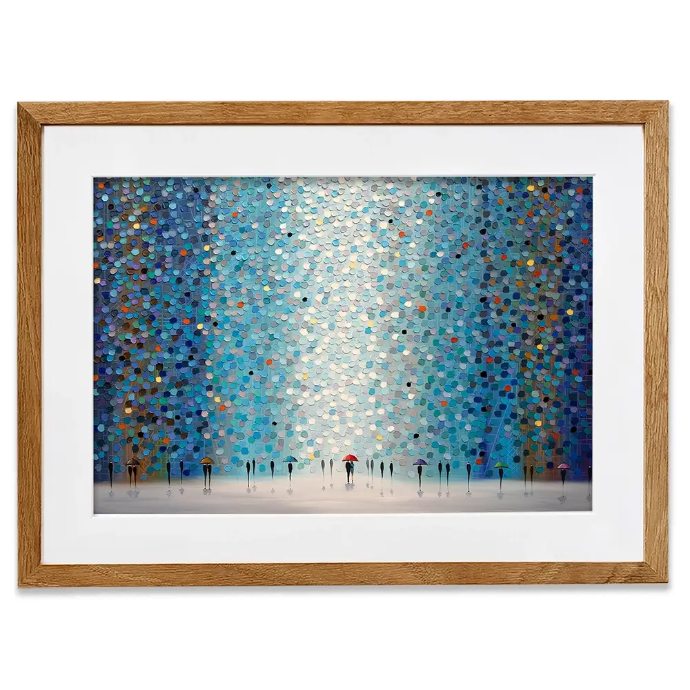 Umbrellas At Night Framed Art Print Umbrellas At Night Framed Art Print wall art product Ekaterina Ermilkina