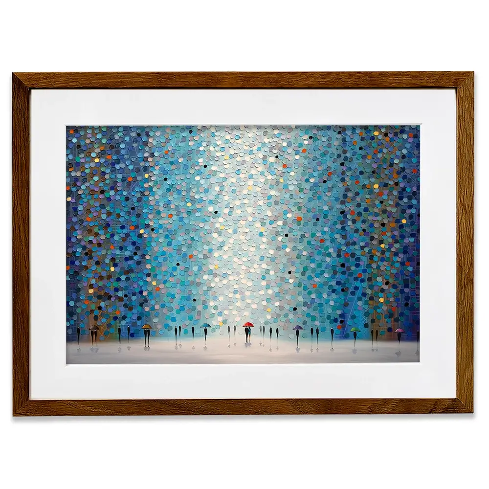 Umbrellas At Night Framed Art Print Umbrellas At Night Framed Art Print wall art product Ekaterina Ermilkina