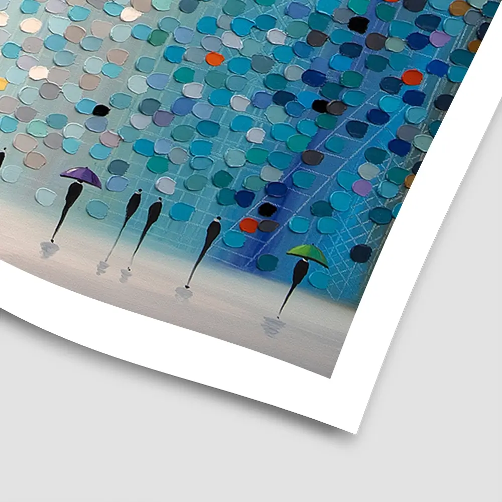 Umbrellas At Night Square Art Print Umbrellas At Night Square Art Print wall art product Ekaterina Ermilkina