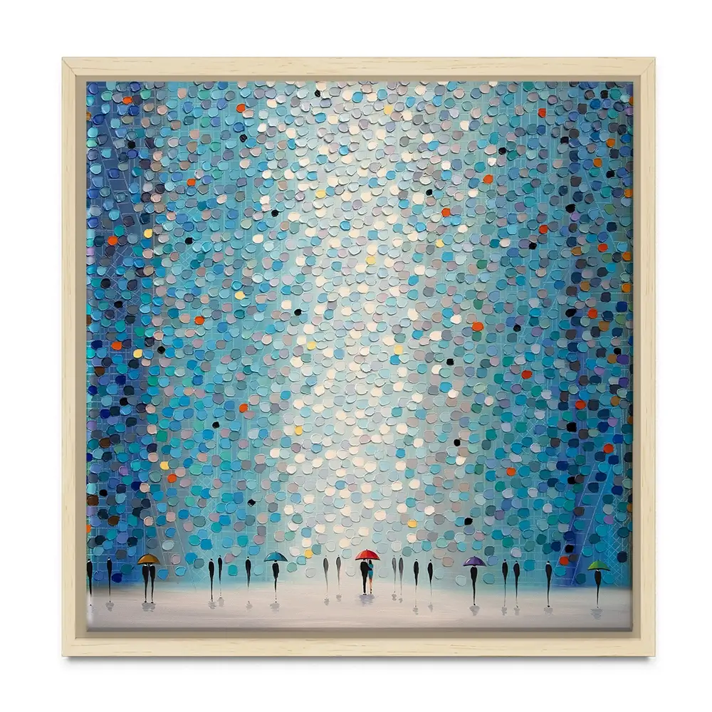 Umbrellas At Night Square Canvas Print Umbrellas At Night Square Canvas Print | Umbrellas at Night Artwork wall art product Ekaterina Ermilkina