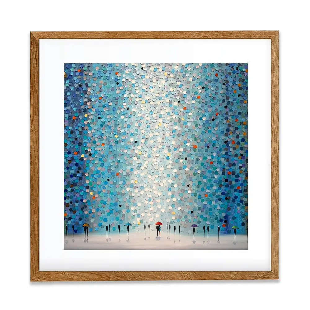 Umbrellas At Night Square Framed Art Print Umbrellas At Night Square Framed Art Print | Umbrellas Artwork wall art product Ekaterina Ermilkina