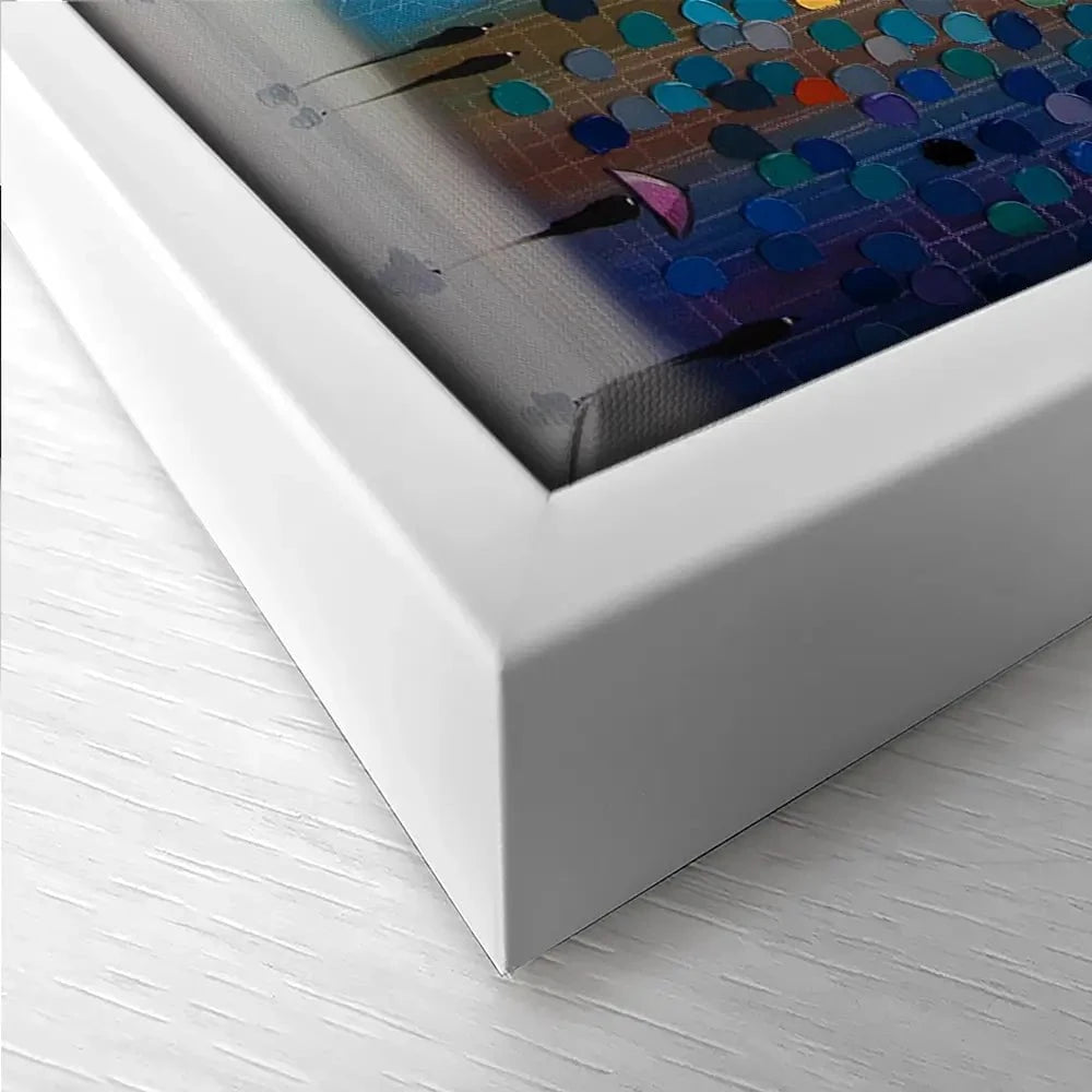 Umbrellas At Night Trio Canvas Print Umbrellas At Night Trio Canvas Print wall art product Ekaterina Ermilkina