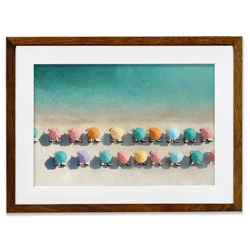 Umbrellas From Above Framed Art Print Umbrellas From Above Framed Art Print wall art product Art by Özge - Independent