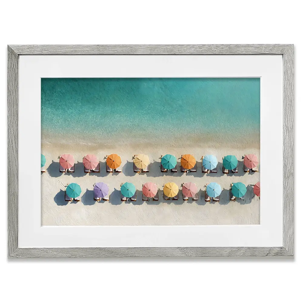Umbrellas From Above Framed Art Print Umbrellas From Above Framed Art Print wall art product Art by Özge - Independent
