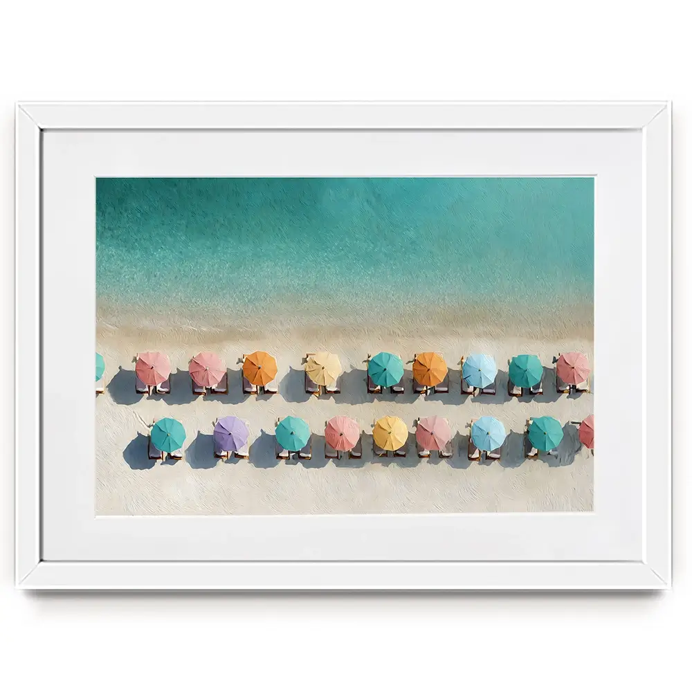Umbrellas From Above Framed Art Print Umbrellas From Above Framed Art Print wall art product Art by Özge - Independent