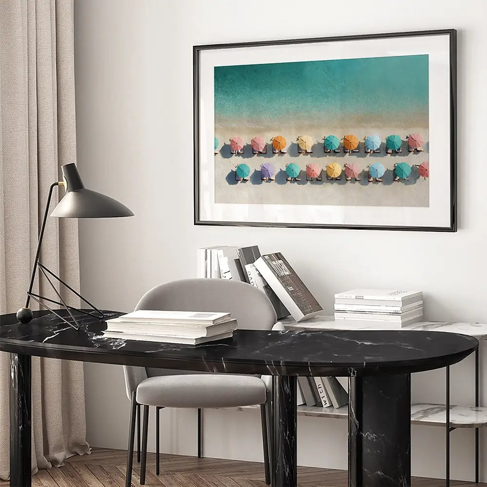 Umbrellas From Above Framed Art Print Umbrellas From Above Framed Art Print wall art product Art by Özge - Independent