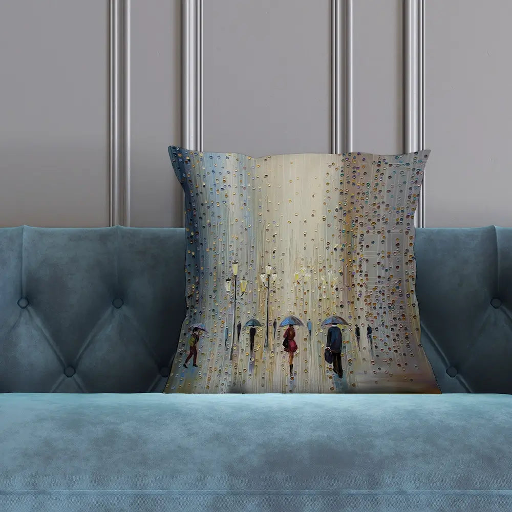 Under A Rainy Sky Cushion Under A Rainy Sky Cushion wall art product Art Print Shop