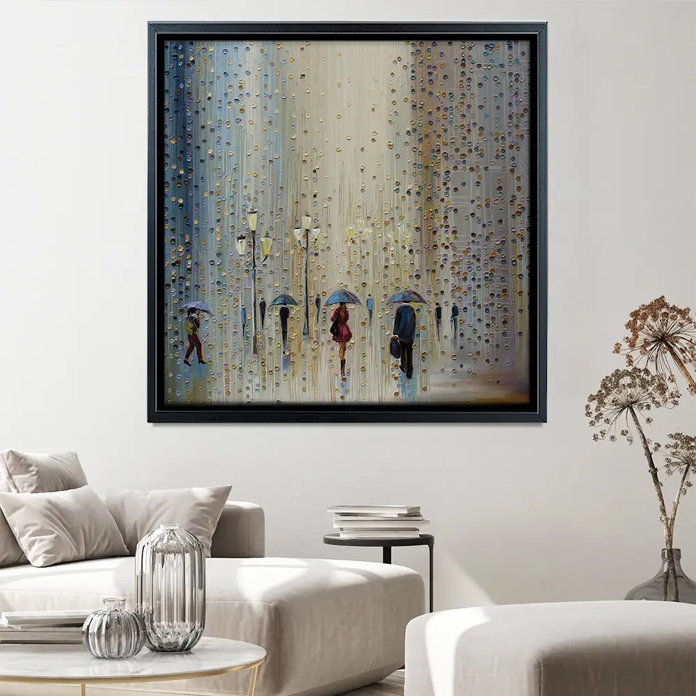 Under A Rainy Sky Square Canvas Print Under A Rainy Sky Square Canvas Print wall art product Art Print Shop