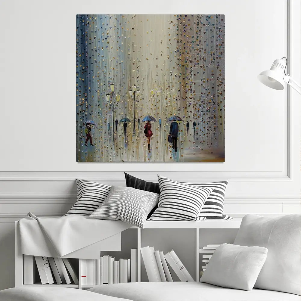 Under A Rainy Sky Square Canvas Print Under A Rainy Sky Square Canvas Print wall art product Art Print Shop