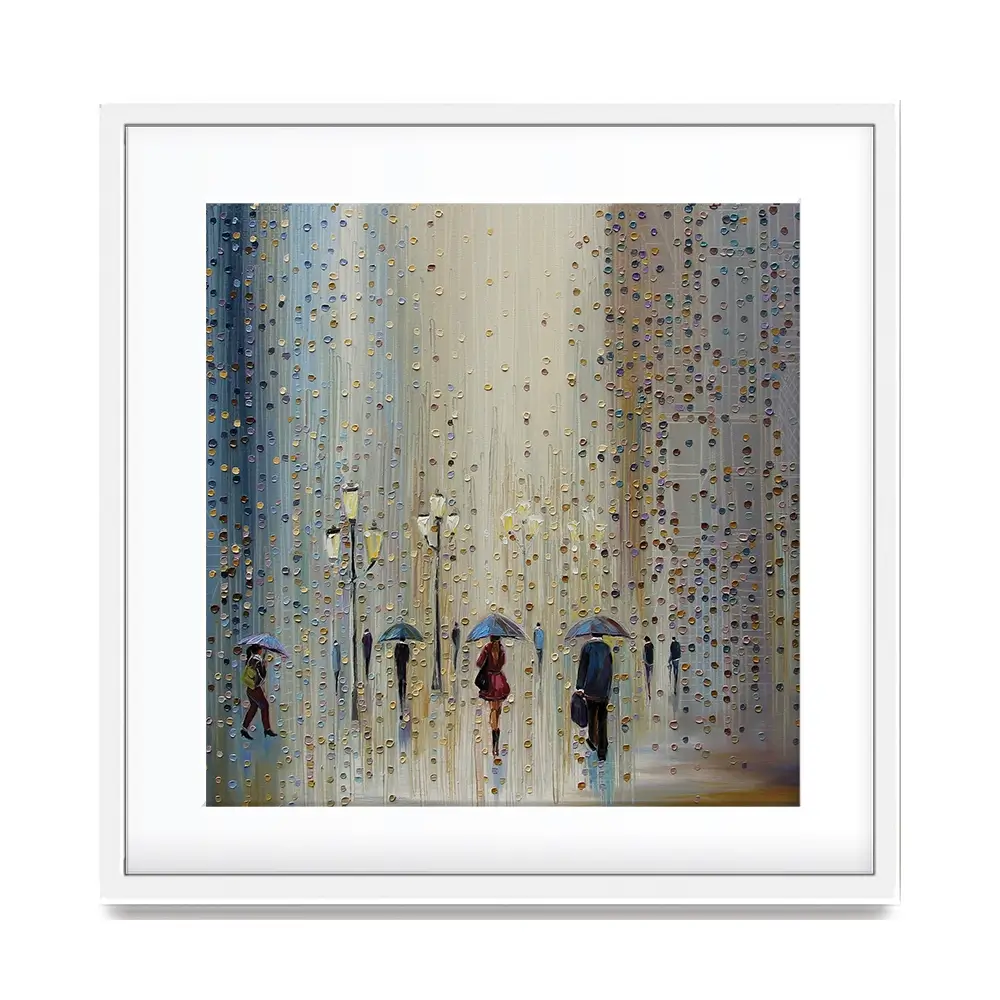 Under A Rainy Sky Square Framed Art Print Under A Rainy Sky Square Framed Art Print wall art product Art Print Shop