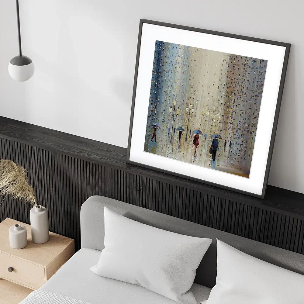 Under A Rainy Sky Square Framed Art Print Under A Rainy Sky Square Framed Art Print wall art product Art Print Shop
