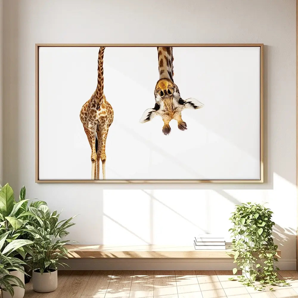 Upside Down Giraffe Oversized Canvas Print Upside Down Giraffe Oversized Canvas Print wall art product Art Print Shop