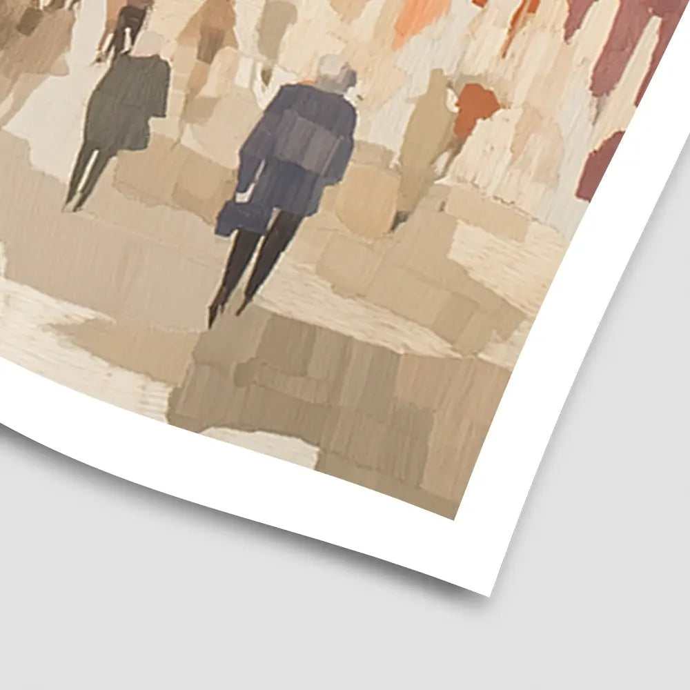 Urban Rainy Promenade Art Print Urban Rainy Promenade Art Print wall art product Chromatic Storm Studio