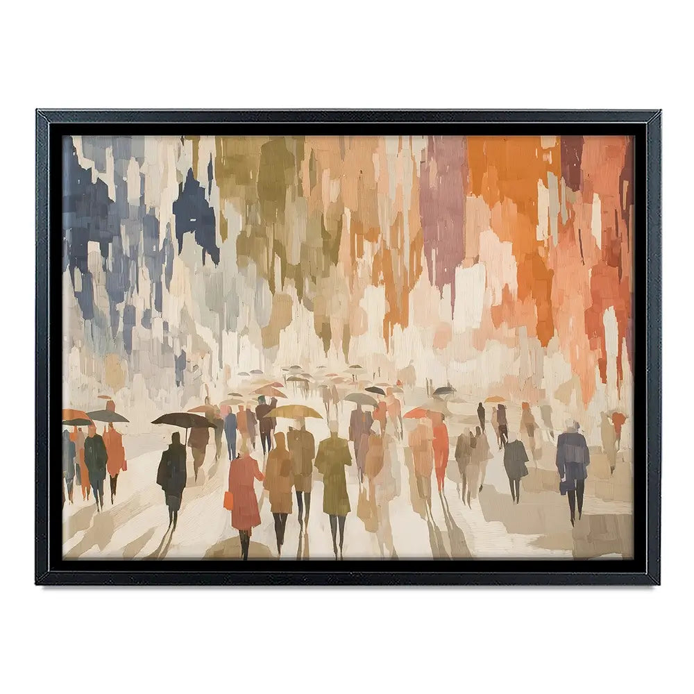 Urban Rainy Promenade Canvas Print Urban Rainy Promenade Canvas Print wall art product Chromatic Storm Studio