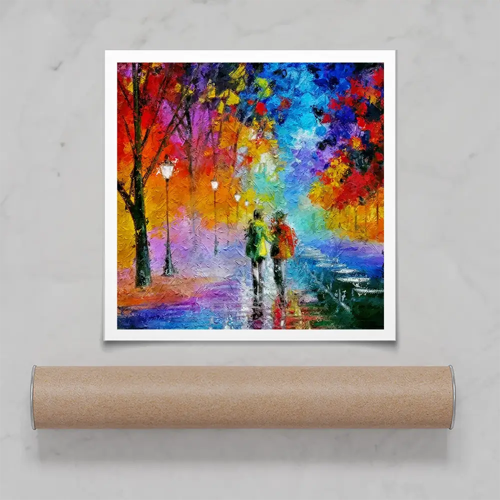 Us Two In The Night Square Art Print Us Two In The Night Square Art Print wall art product Art Print Shop