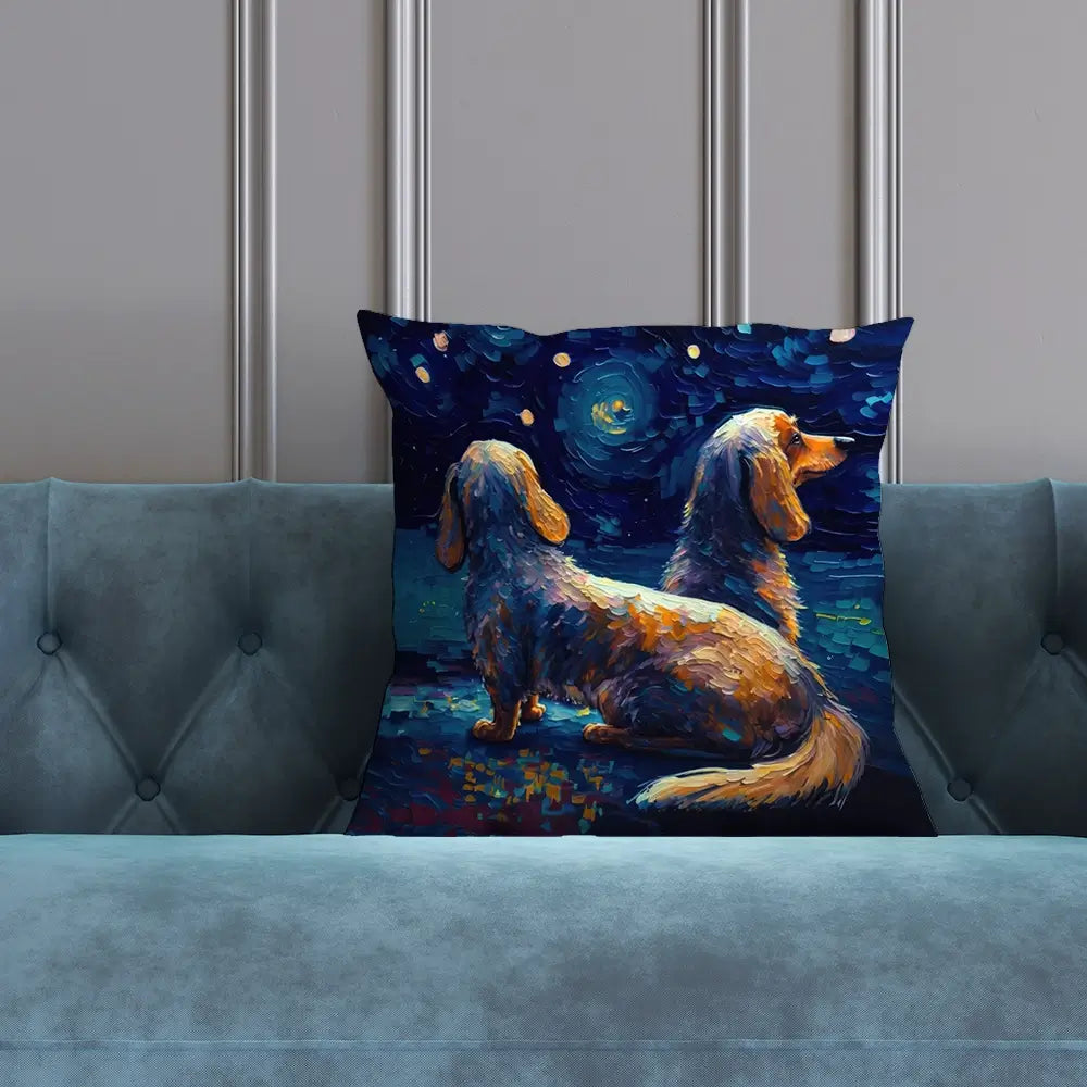 Van Gogh Dachshunds Cushion Van Gogh Dachshunds Cushion wall art product Svetlana Aleynikova