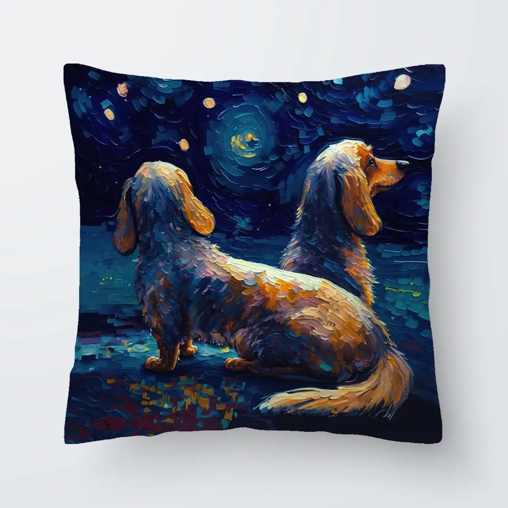 Van Gogh Dachshunds Cushion Van Gogh Dachshunds Cushion wall art product Svetlana Aleynikova