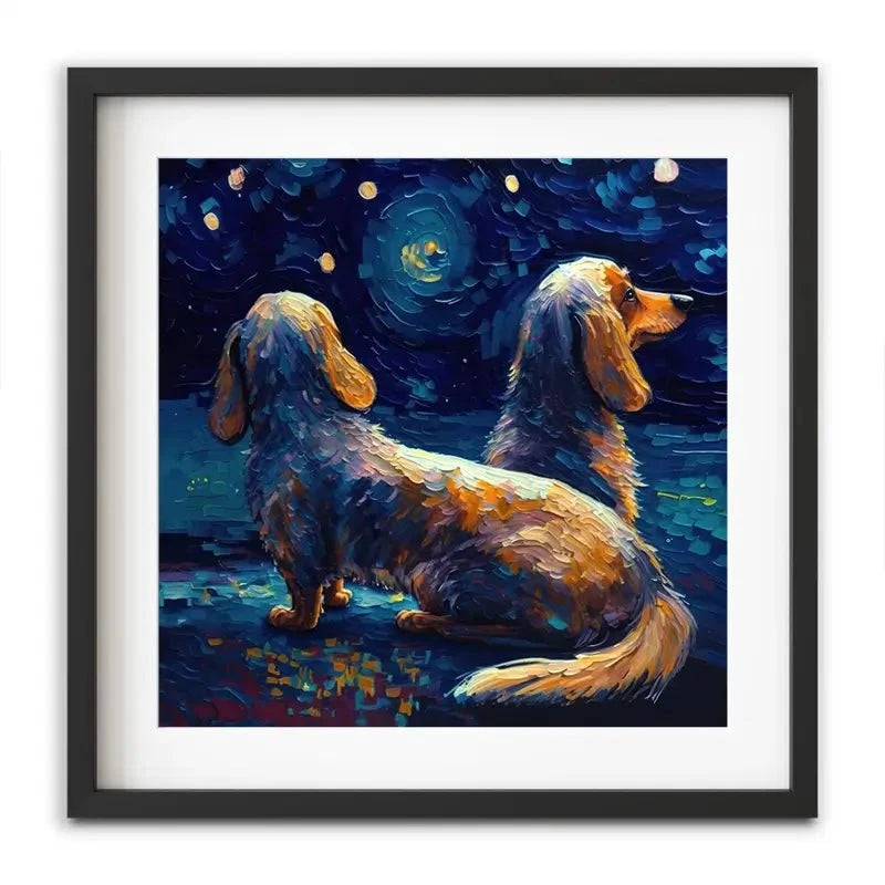 Van Gogh Dachshunds Framed Art Print Van Gogh Dachshunds Framed Art Print wall art product Svetlana Aleynikova