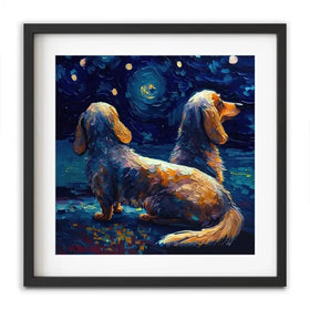 Van Gogh Dachshunds Framed Art Print Van Gogh Dachshunds Framed Art Print wall art product Svetlana Aleynikova