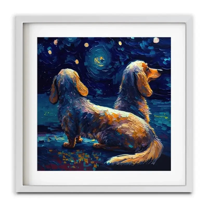 Van Gogh Dachshunds Framed Art Print Van Gogh Dachshunds Framed Art Print wall art product Svetlana Aleynikova