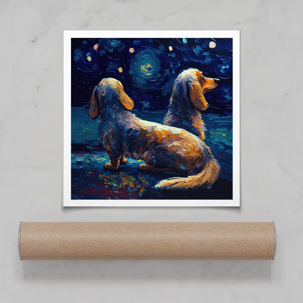 Van Gogh Dachshunds Square Art Print Van Gogh Dachshunds Square Art Print wall art product Svetlana Aleynikova