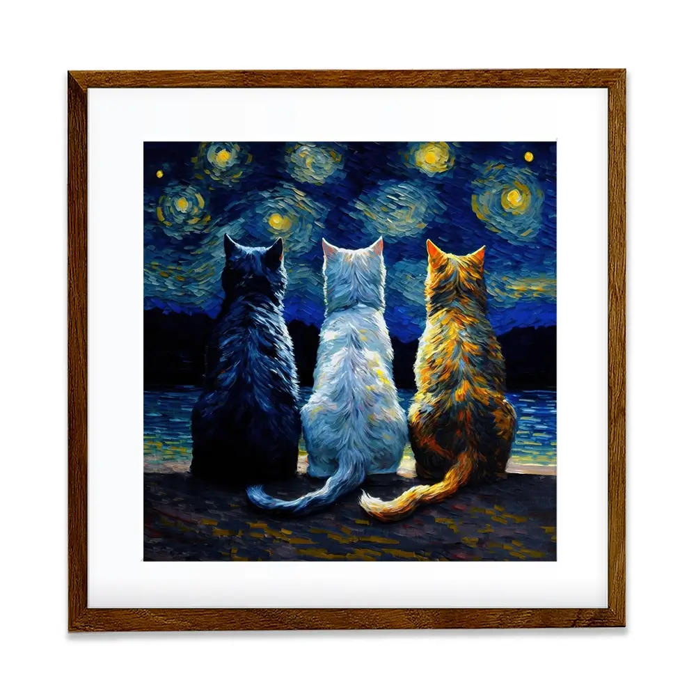 Van Gogh Three Cats Framed Art Print Van Gogh Three Cats Framed Art Print wall art product Svetlana Aleynikova