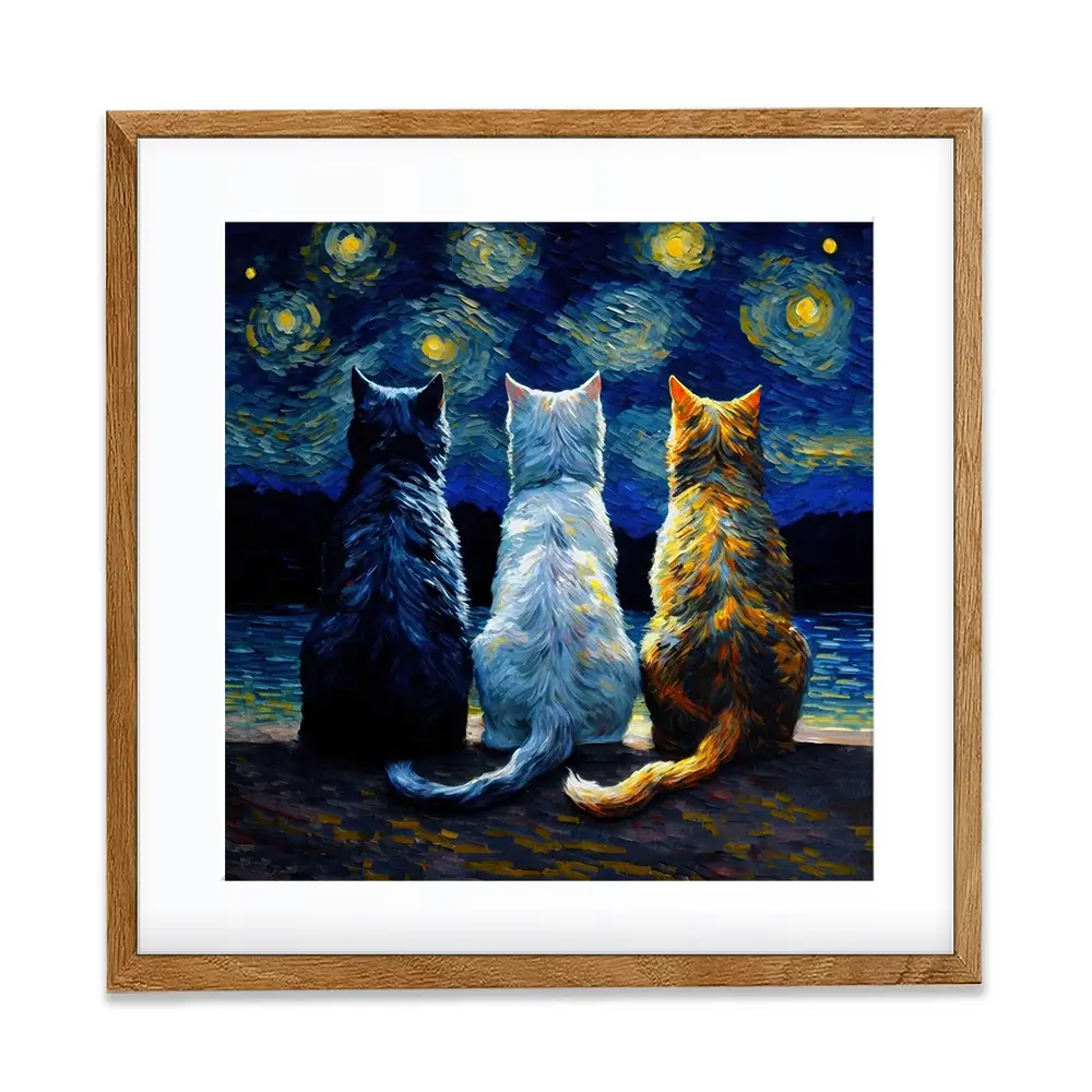 Van Gogh Three Cats Framed Art Print Van Gogh Three Cats Framed Art Print wall art product Svetlana Aleynikova