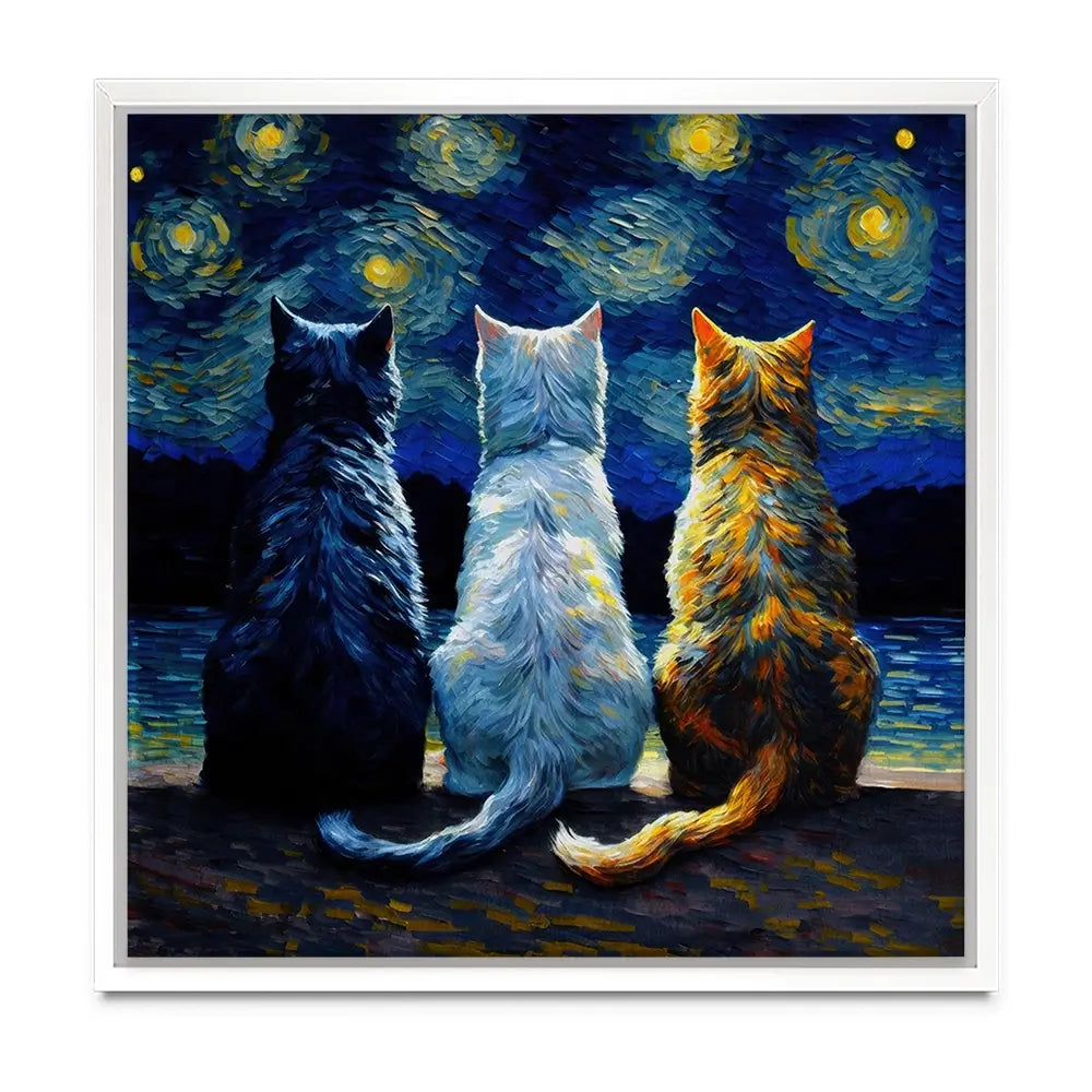Van Gogh Three Cats Oversized Canvas Print Van Gogh Three Cats Oversized Canvas Print wall art product Art Print Shop