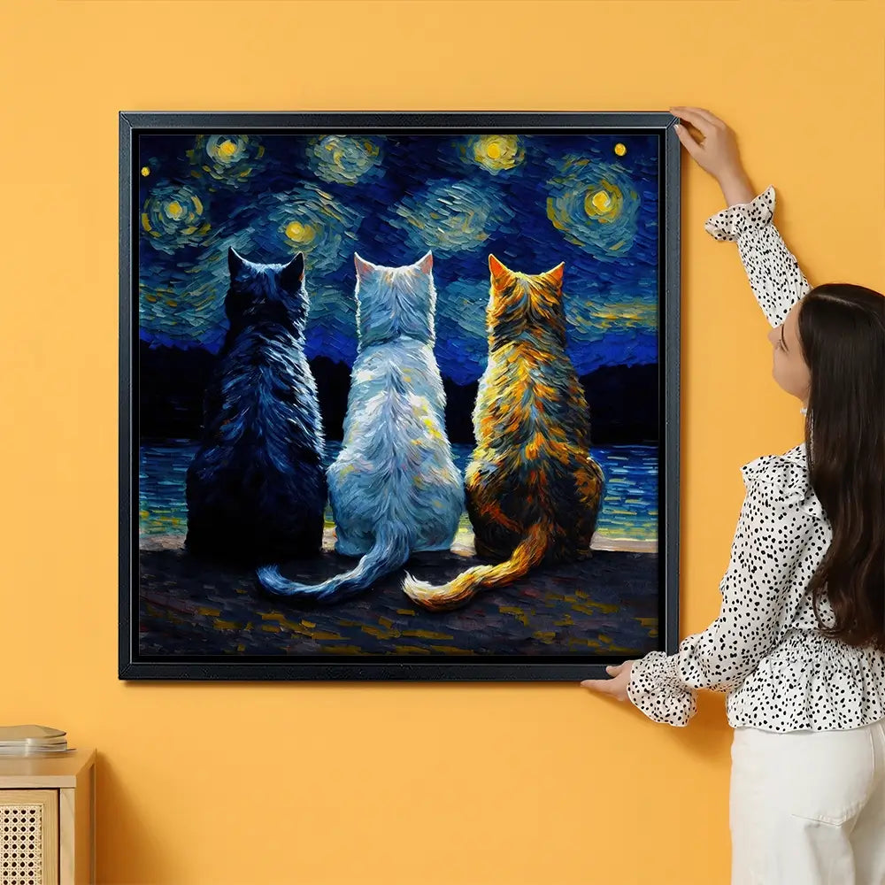 Van Gogh Three Cats Oversized Canvas Print Van Gogh Three Cats Oversized Canvas Print wall art product Art Print Shop