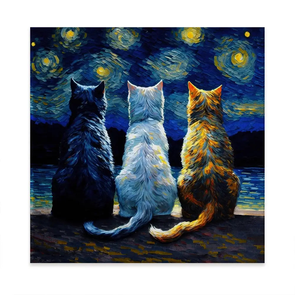 Van Gogh Three Cats Oversized Canvas Print Van Gogh Three Cats Oversized Canvas Print wall art product Art Print Shop