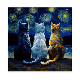 Van Gogh Three Cats Oversized Canvas Print Van Gogh Three Cats Oversized Canvas Print wall art product Art Print Shop